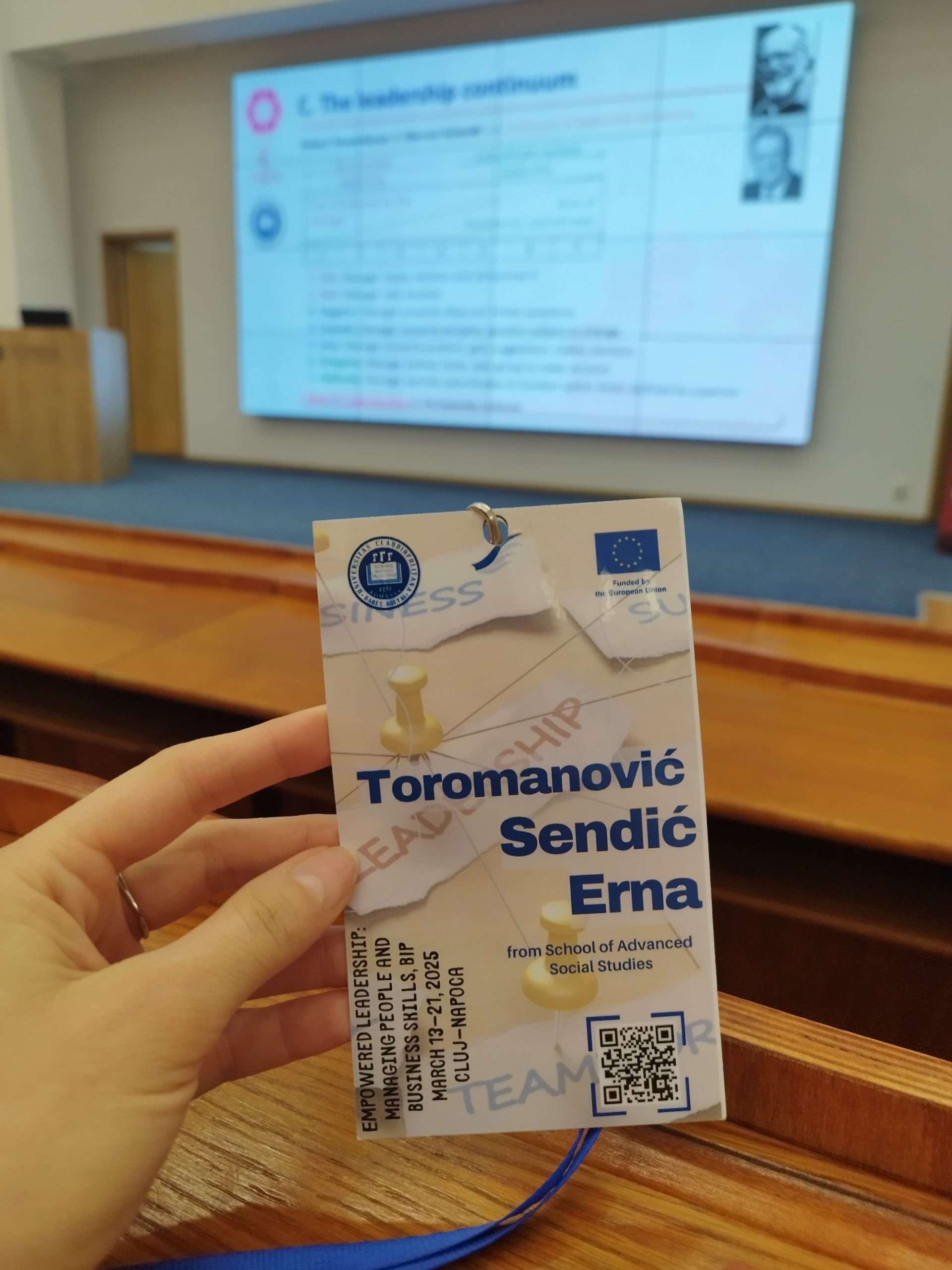 Erna Toromanović-Sendić, Erasmus+ mobilnost v Romuniji, Univerza Babeș-Bolyai v Cluj-Napoci.